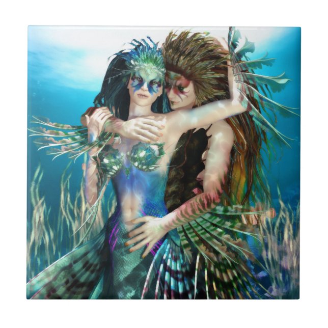 A Sea of Love and Beauty Ceramic Tile (Front)