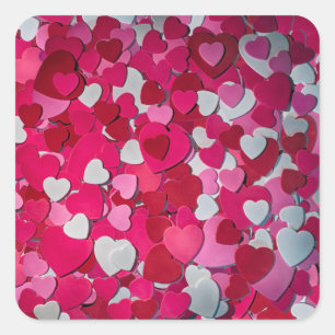 A Sea of Lovely Hearts for Love Square Sticker
