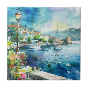 A Sea Port Ceramic Tile