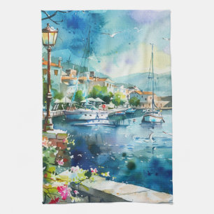 A Sea Port Kitchen Towel