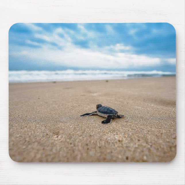 A sea turtle baby aiming at the sea mouse pad (Front)