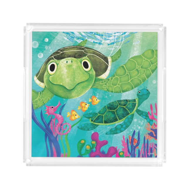 A Sea Turtle Rescue Acrylic Tray (Front)