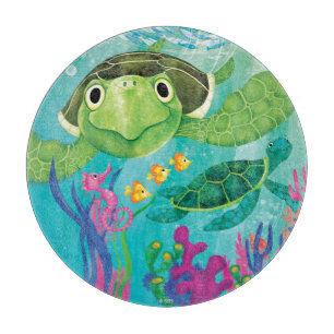 A Sea Turtle Rescue Cutting Board