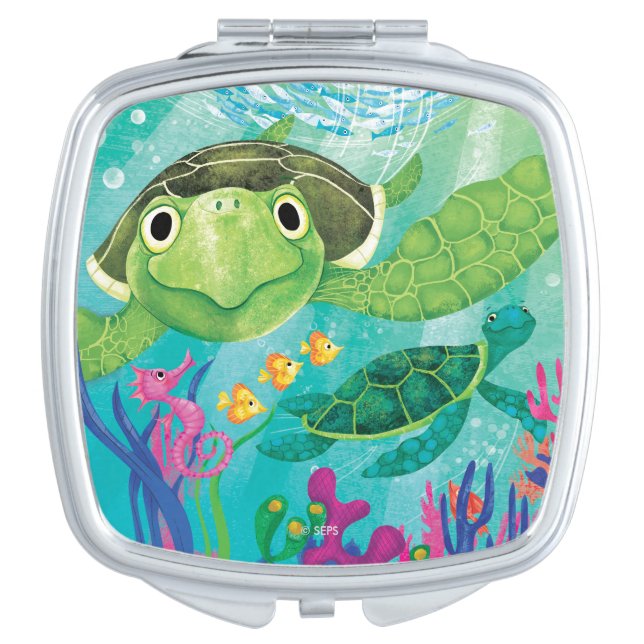 A Sea Turtle Rescue Mirror For Makeup (Front)