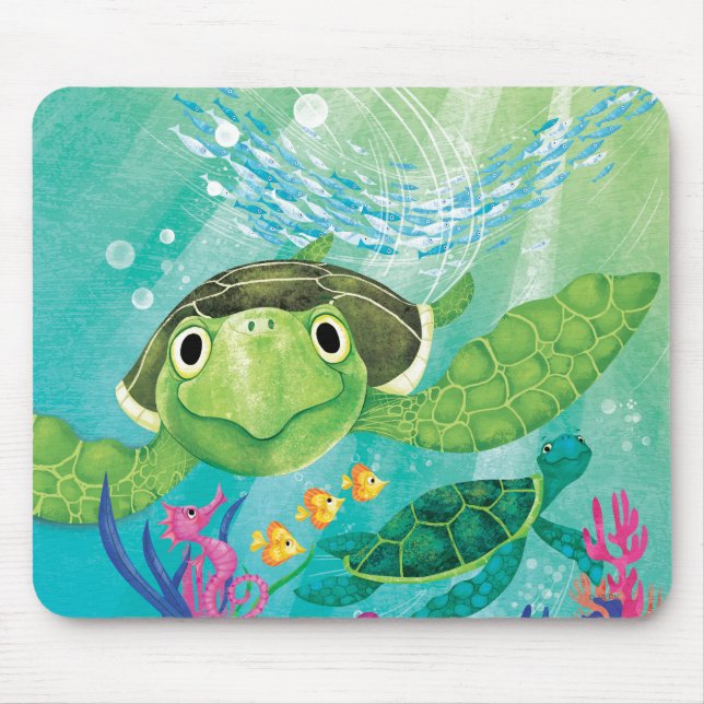 A Sea Turtle Rescue Mouse Pad (Front)