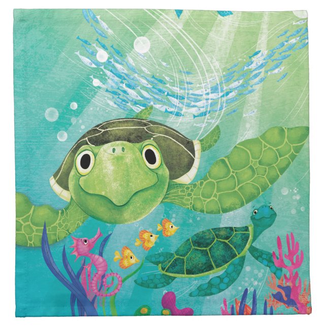 A Sea Turtle Rescue Napkin (Front)