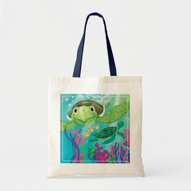 A Sea Turtle Rescue Tote Bag (Front)