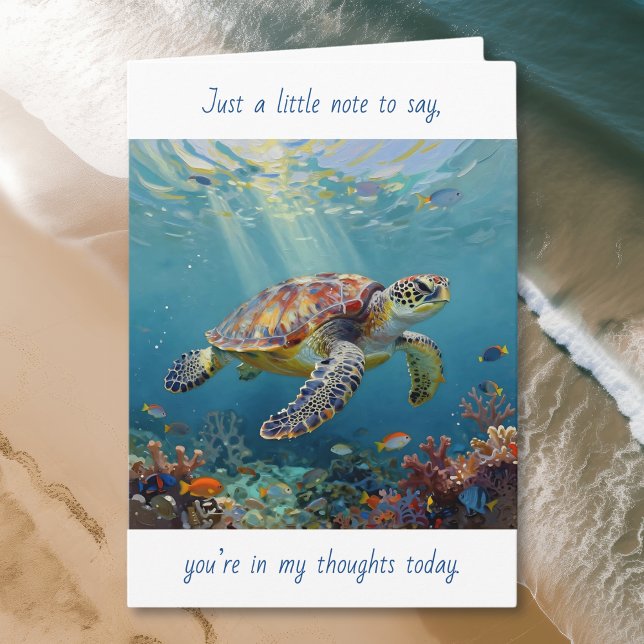 A Sea Turtle Themed Thinking about You Card (Creator Uploaded)