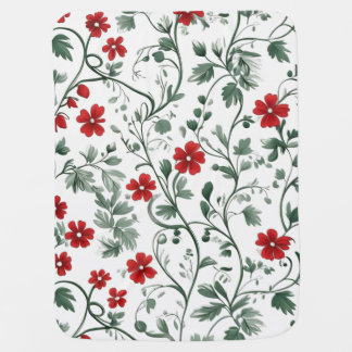 A seamless floral pattern baby blanket
