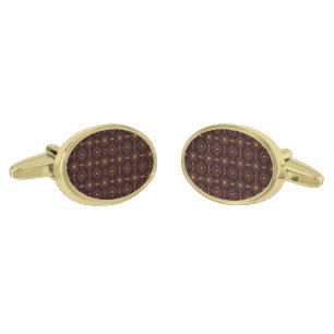 A seamless geometric pattern featuring gold art cufflinks