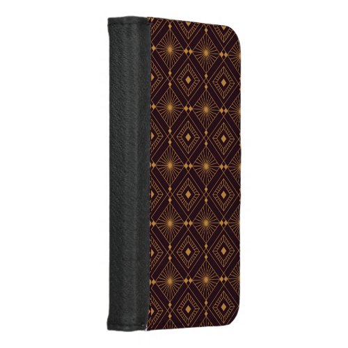A seamless geometric pattern featuring gold art iPhone 8/7 wallet case