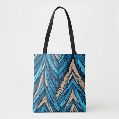 A seamless pattern of abstract blue and orange tote bag