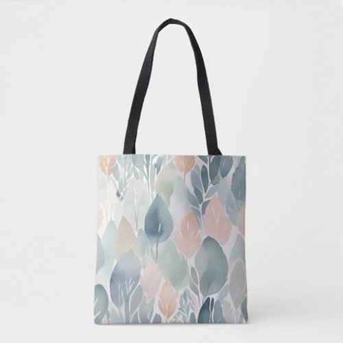 A seamless pattern of abstract leaf shapes tote bag