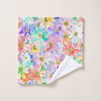 A seamless pattern of colorful daisies Bath Towel Set