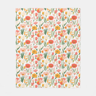  A seamless pattern of spring flowers  Fleece Blanket