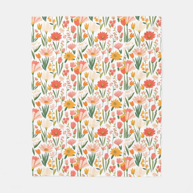 A seamless pattern of spring flowers  Fleece Blanket (Front)