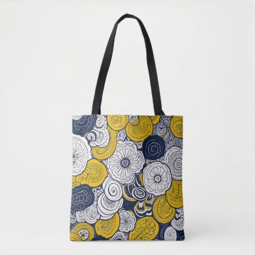 A seamless pattern with abstract floral elements  tote bag