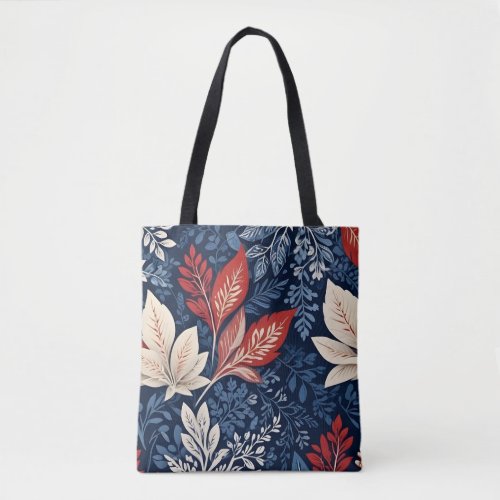 A seamless pattern with various autumn leaves  tote bag