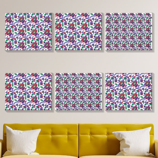 A seamless, symmetrical pattern featuring repeatin canvas photo tile  (Living Room)