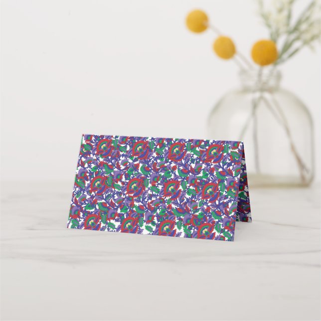 A seamless, symmetrical pattern featuring repeatin place card (Front)