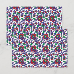 A seamless, symmetrical pattern featuring repeatin thank you card