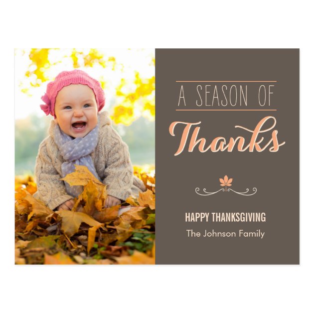 A Season Of Thanks Thanksgiving Photo Card
