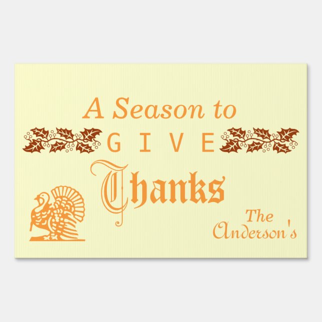 A season to give thanks yard sign (Front)