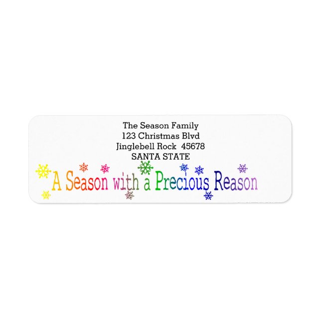 A Season with a Precious Reason Label (Front)