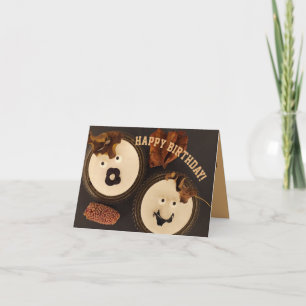 A seasonal fall autumn birthday card with leaves