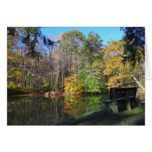 A Seat with an Autumn View in Pennsylvania Cards