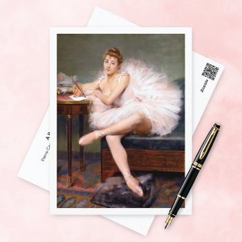 A Seated Ballerina Pierre-carrier Belleuse Postcard by mangomoonstudio at Zazzle