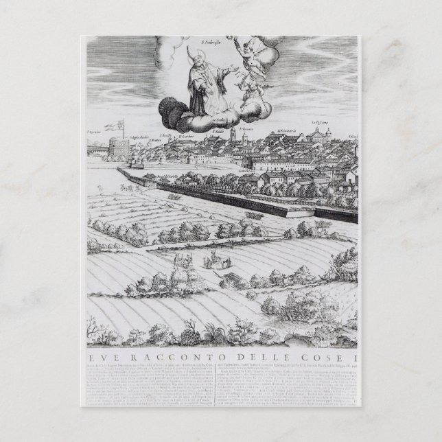 A Section of a Map of Milan, 1640 Postcard (Front)