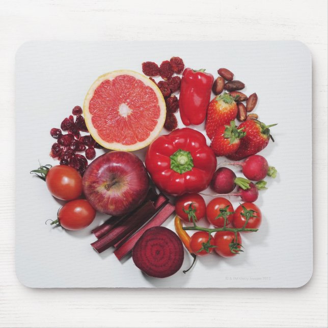 A selection of red fruits & vegetables. mouse pad (Front)