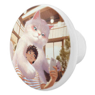 A Selfie with the Fluffy Giant Ceramic Knob