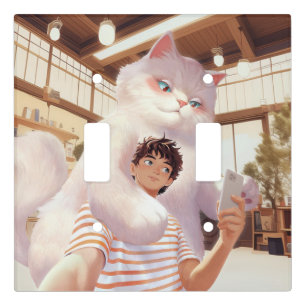 A Selfie with the Fluffy Giant Light Switch Cover