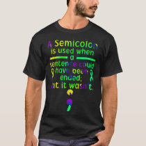 A Semicolon Is Used When A Sentence Could Have Bee T-Shirt