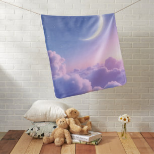 A serene and beautiful crescent moon baby blanket