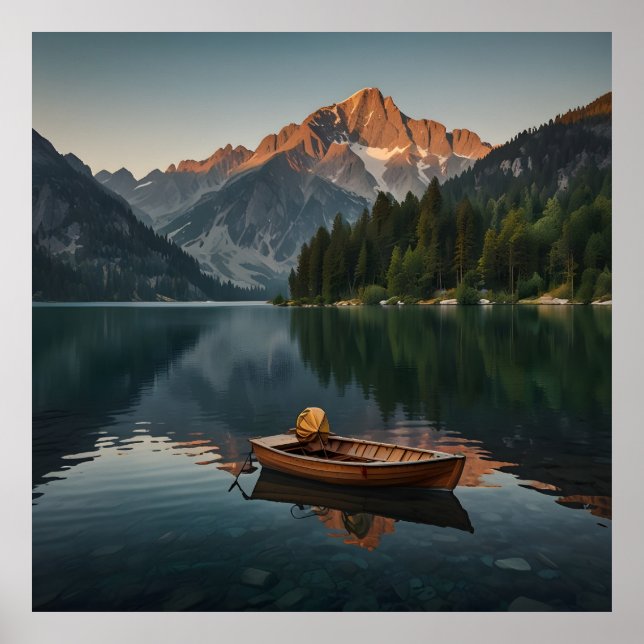 A serene and captivating alpine landscape poster (Front)