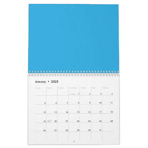 A serene blue sky with a few scattered white cloud calendar