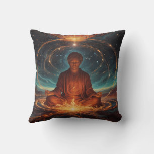 A serene figure in a meditative pose throw pillow