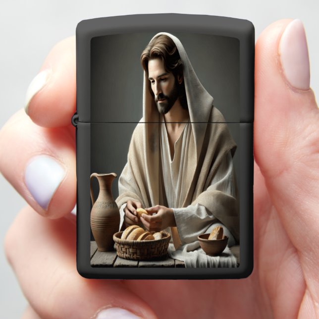 A Serene Last Supper Reflection  Zippo Lighter (In Hand)