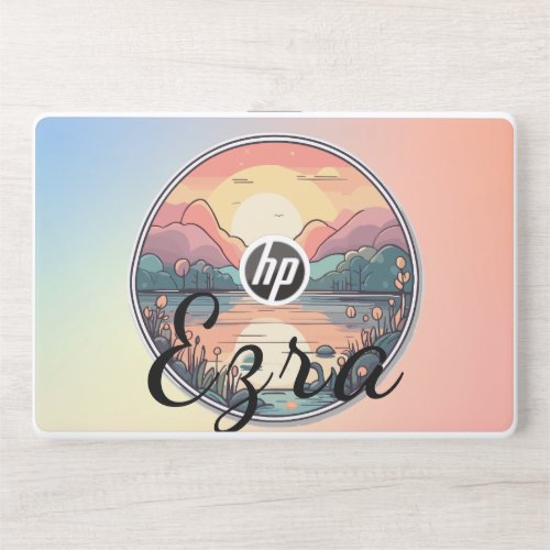 A Serene Morning by the Lakeside Woods HP Laptop Skin