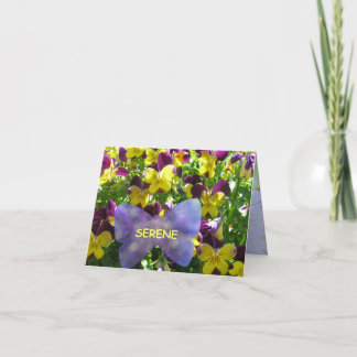 A Serene Pansy Garden card