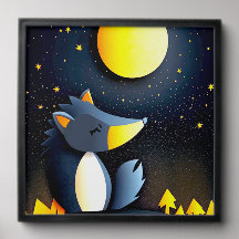 A serene wolf rests on a hill