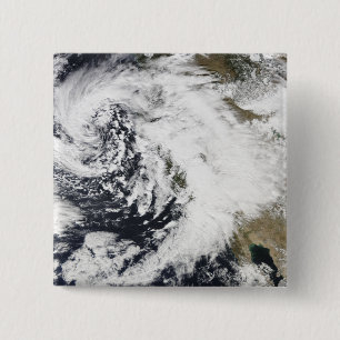 A series of strong storms with fierce winds pinback button