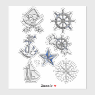A Set of 7 Nautical Design Elements Sticker