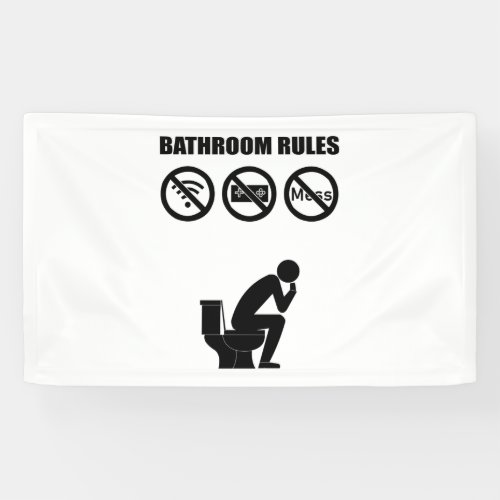 A Set of Bathroom Rules Banner