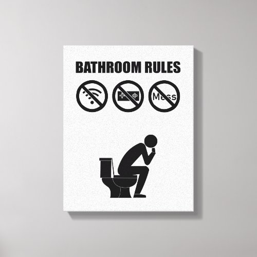 A Set of Bathroom Rules Canvas Print