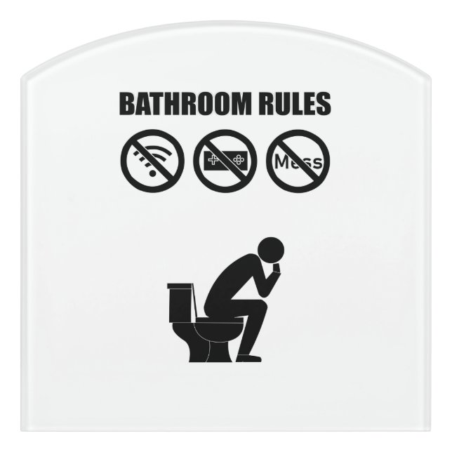 A Set of Bathroom Rules Door Sign (Contour Front)