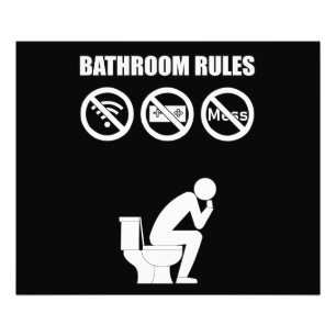 A Set of Bathroom Rules Photo Print